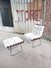 Load image into Gallery viewer, Tweed Lounger and Footrest