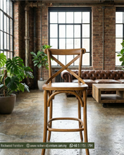 Load image into Gallery viewer, Cross Back Bar Stool (60-65cm)