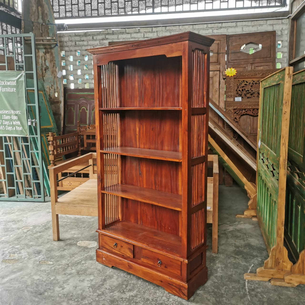 Solid Teak Book Shelf Rockwood Furniture KL Sdn Bhd