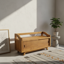 Load image into Gallery viewer, Rustic Bench/Shoe Cabinet