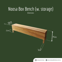 Load image into Gallery viewer, Noosa Box Bench (w. storage) (varnished)