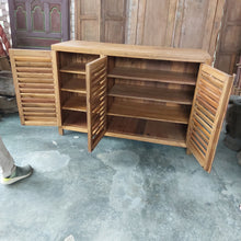 Load image into Gallery viewer, Louvred Shoe Cabinet (150cm) type 1