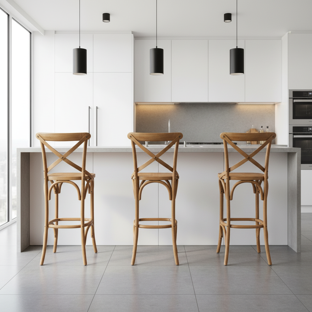 Cross Back Bar Stool (60-65cm)