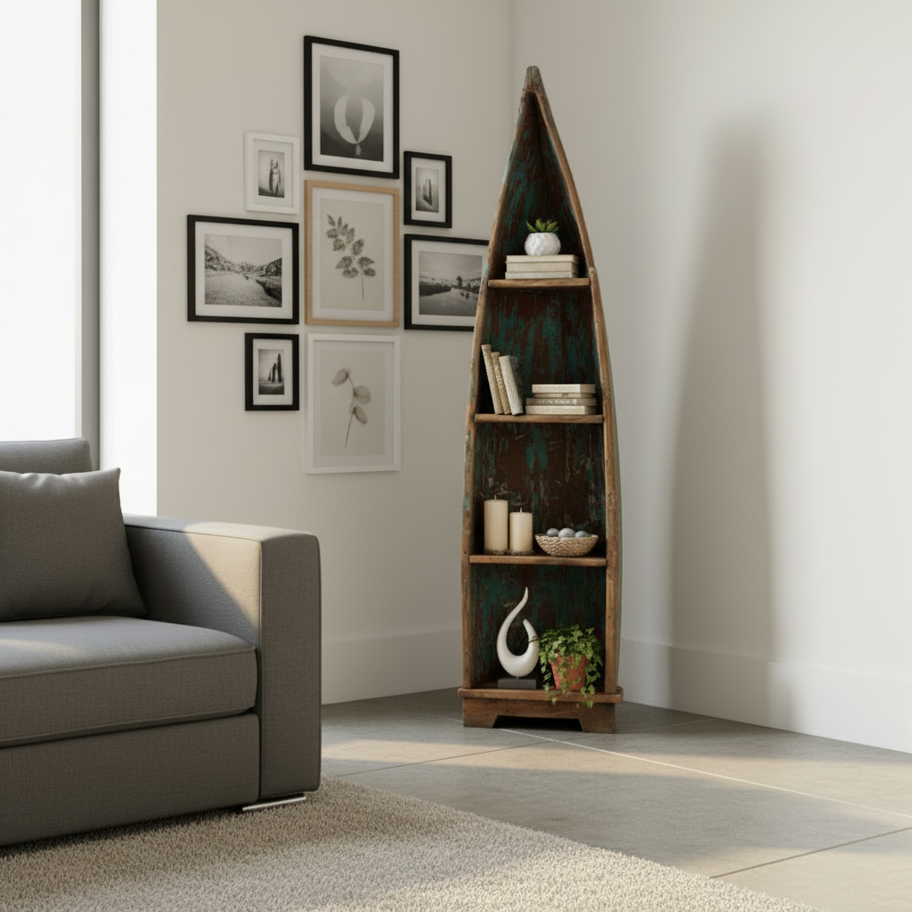Rustic Sampan Shelf Unit (200cm) type 1