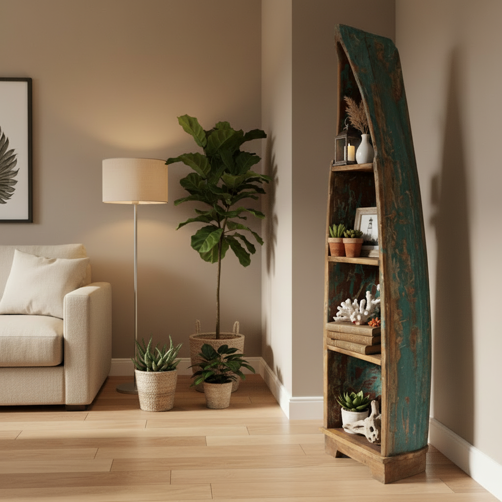 Rustic Sampan Shelf Unit (200cm) type 1