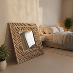 Whitewash Teak Mirror