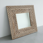 Whitewash Teak Mirror