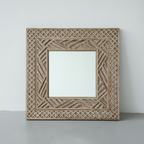 Whitewash Teak Mirror