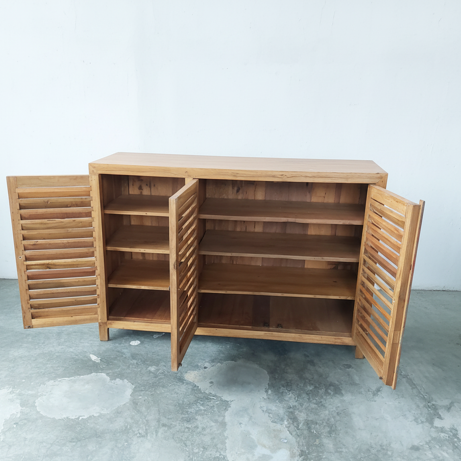 Louvred Shoe Cabinet (150cm) type 1