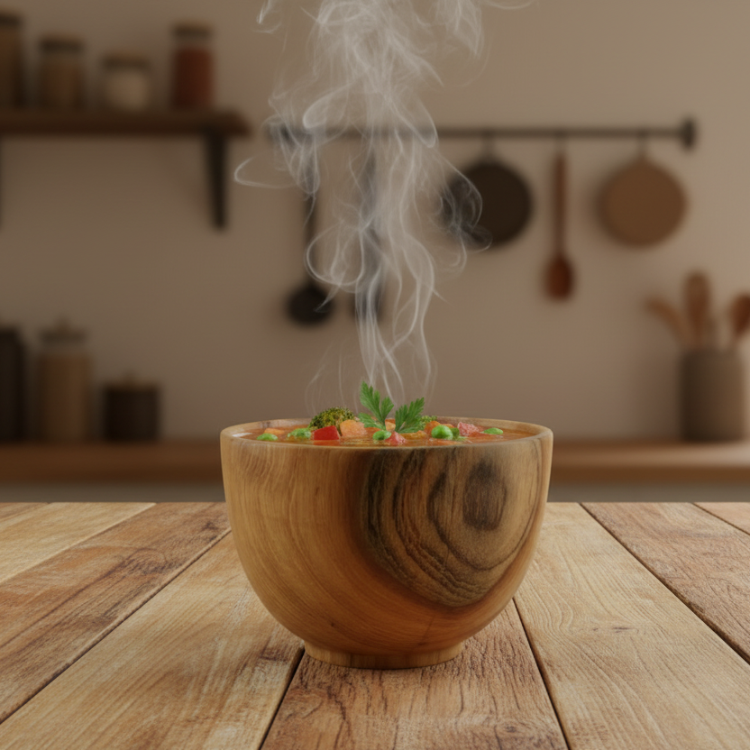 Teak Soup Bowl