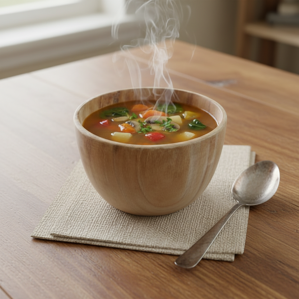 Teak Soup Bowl