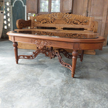 Load image into Gallery viewer, Ornate Teak/Glass Coffee Table
