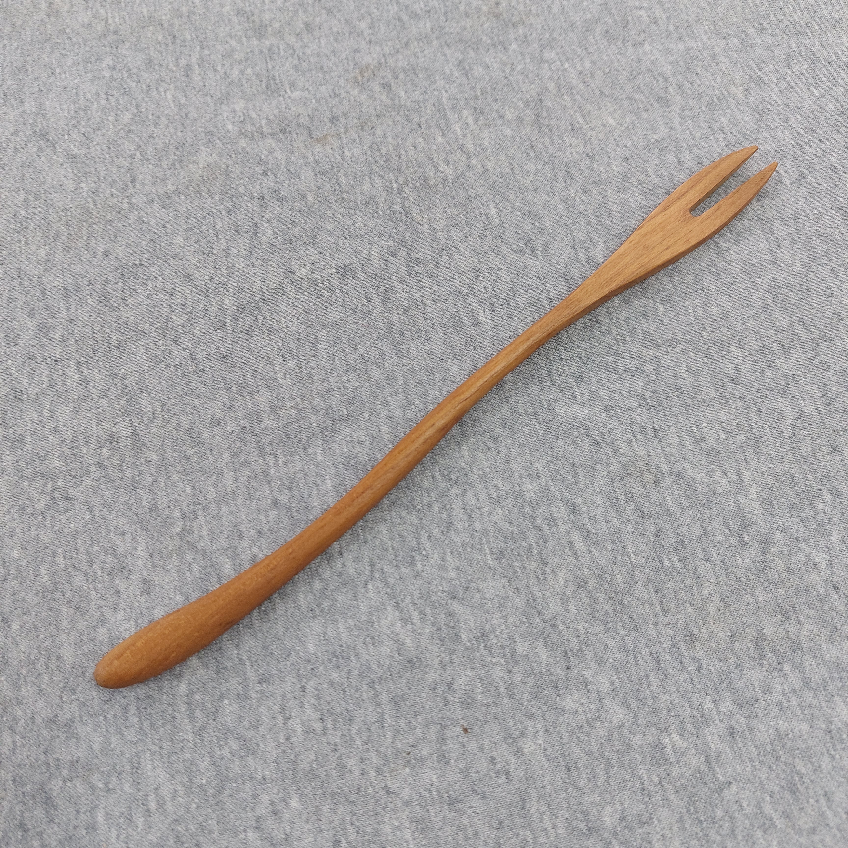 Teak Long Fruit Fork