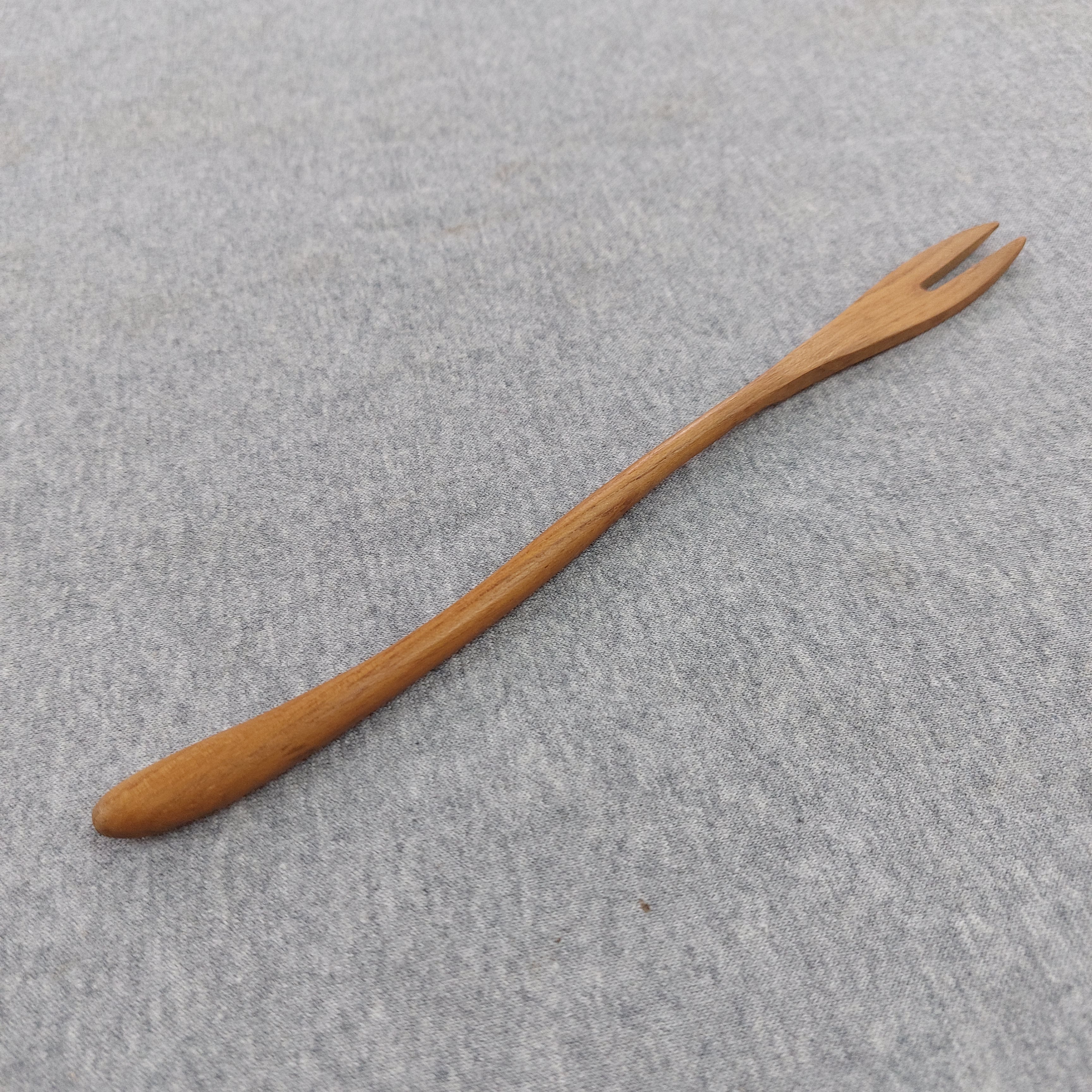 Teak Long Fruit Fork
