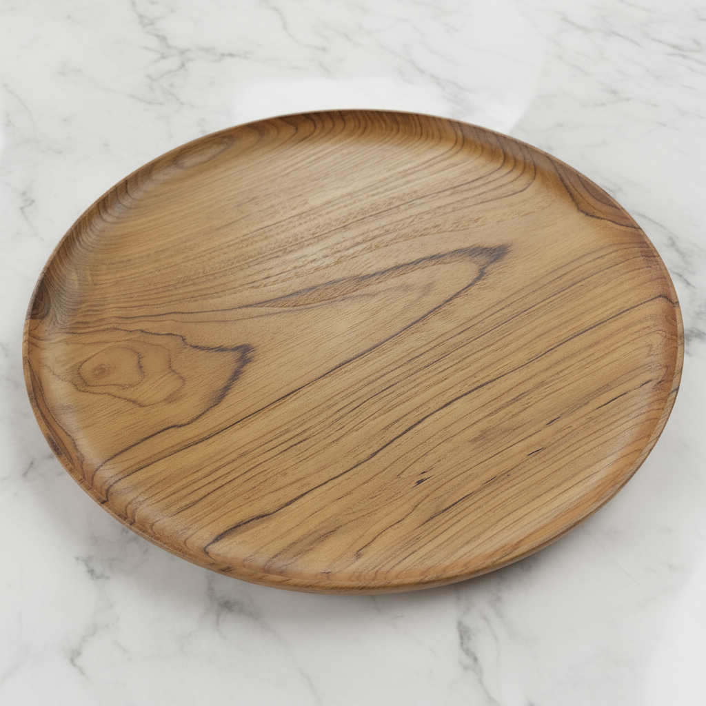 Round Teak Plate