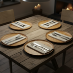 Round Teak Plate