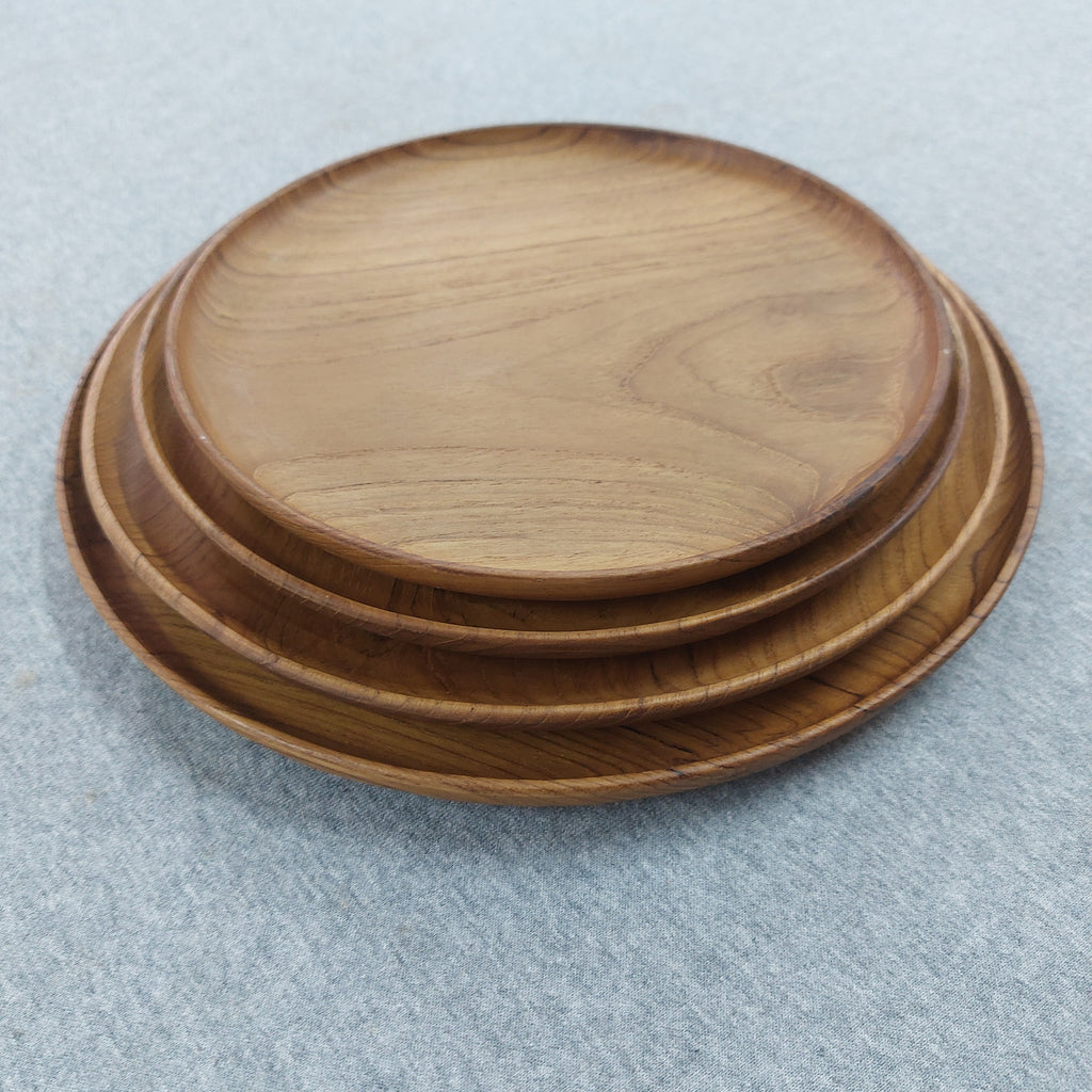 Round Teak Plate