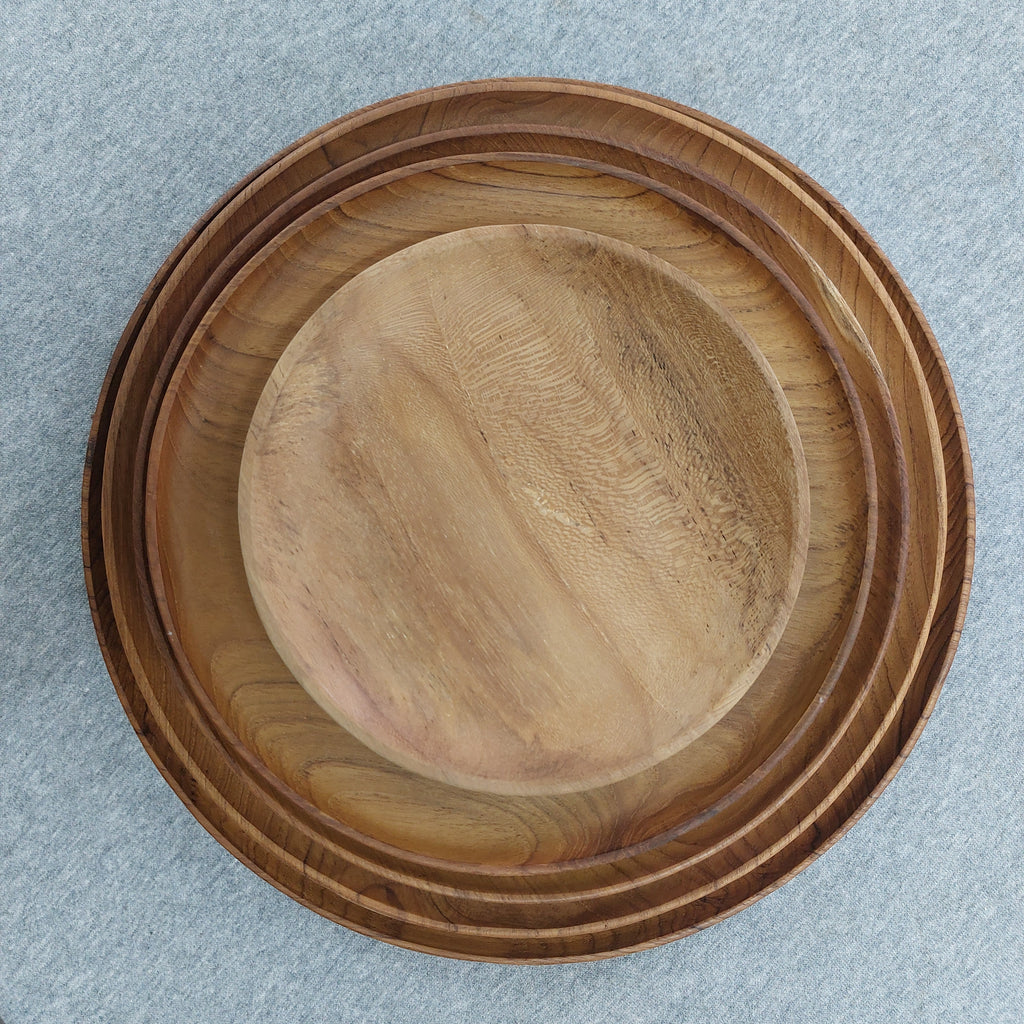 Round Teak Plate
