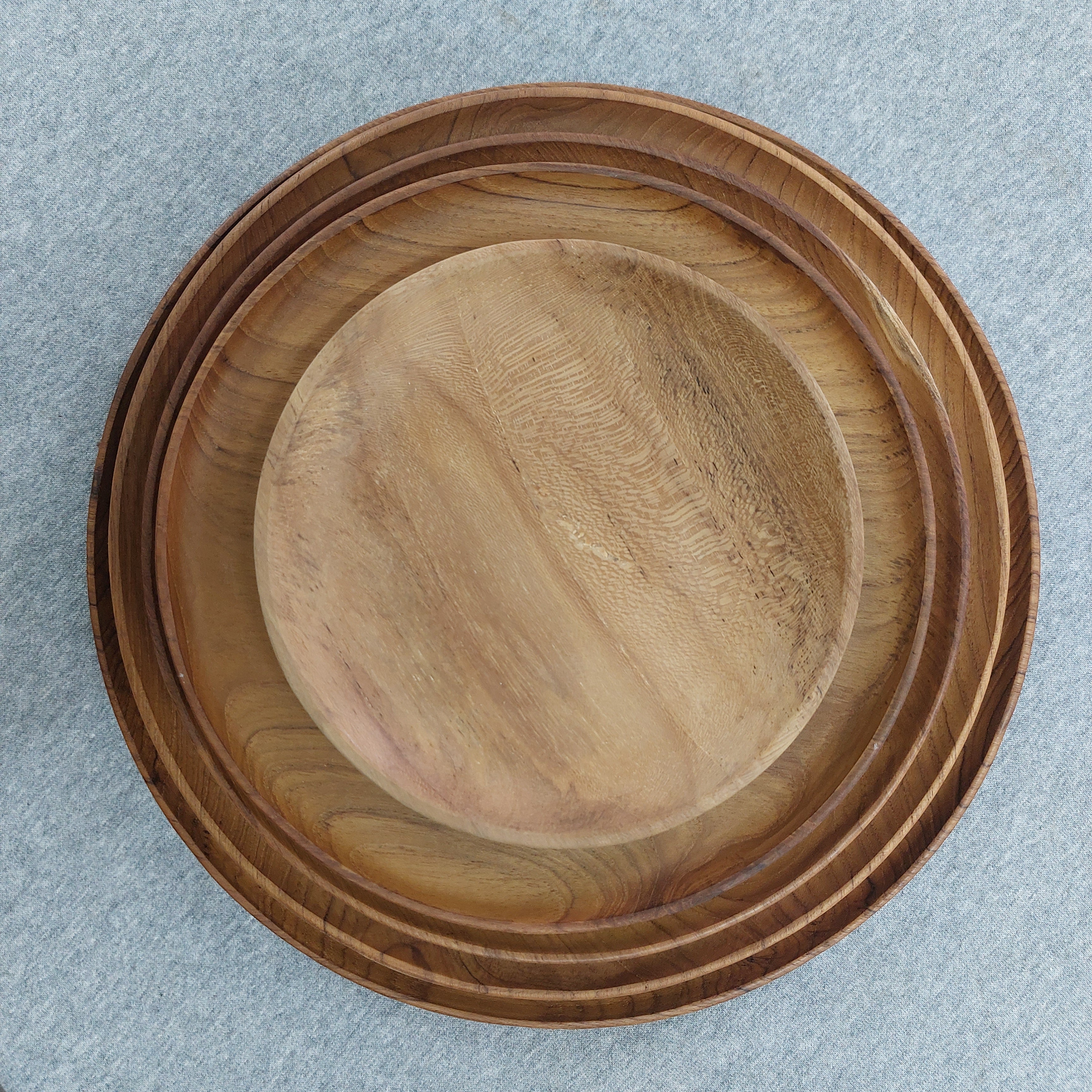 Round Teak Plate