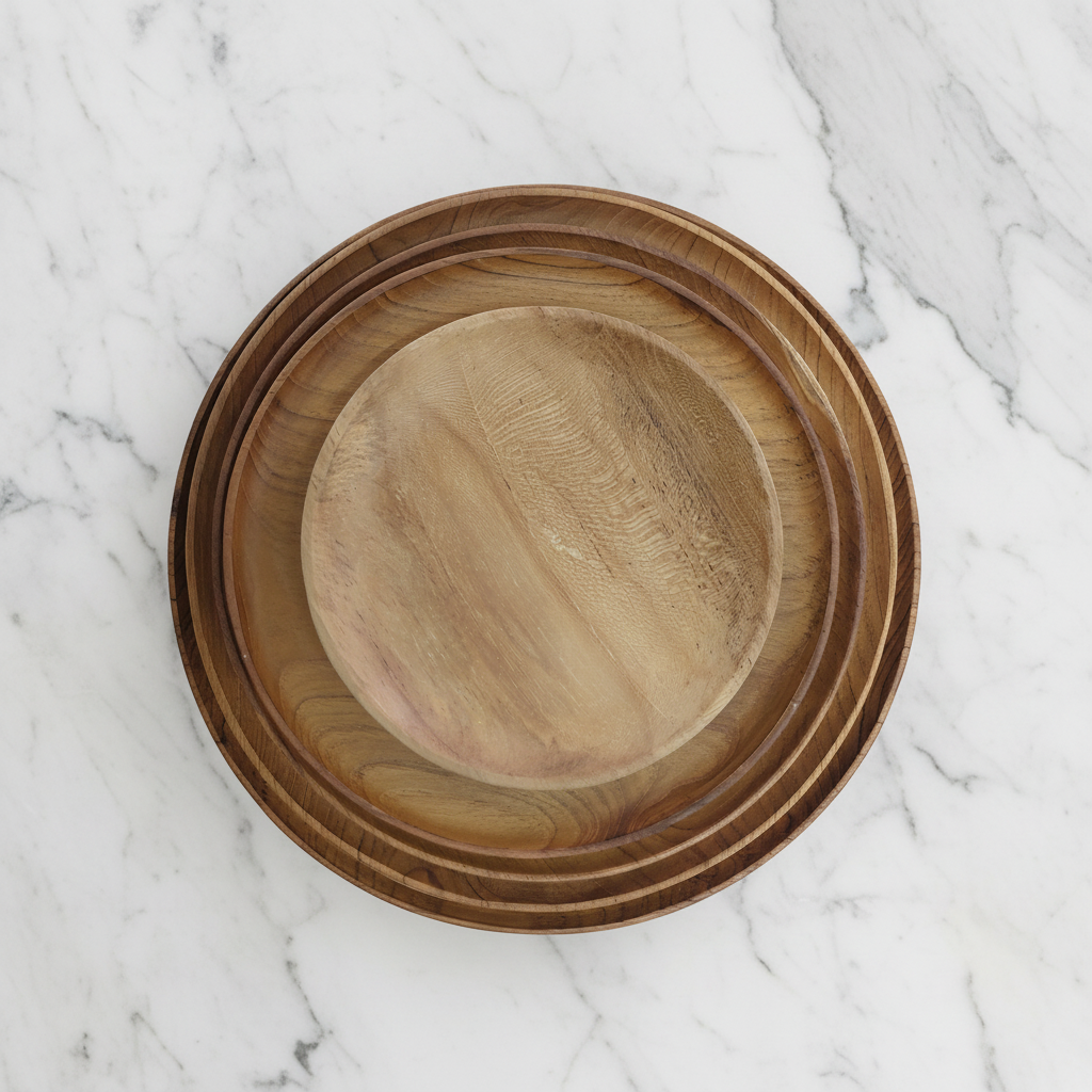 Round Teak Plate