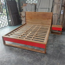 Load image into Gallery viewer, Teak Bed (w. bedside table)

