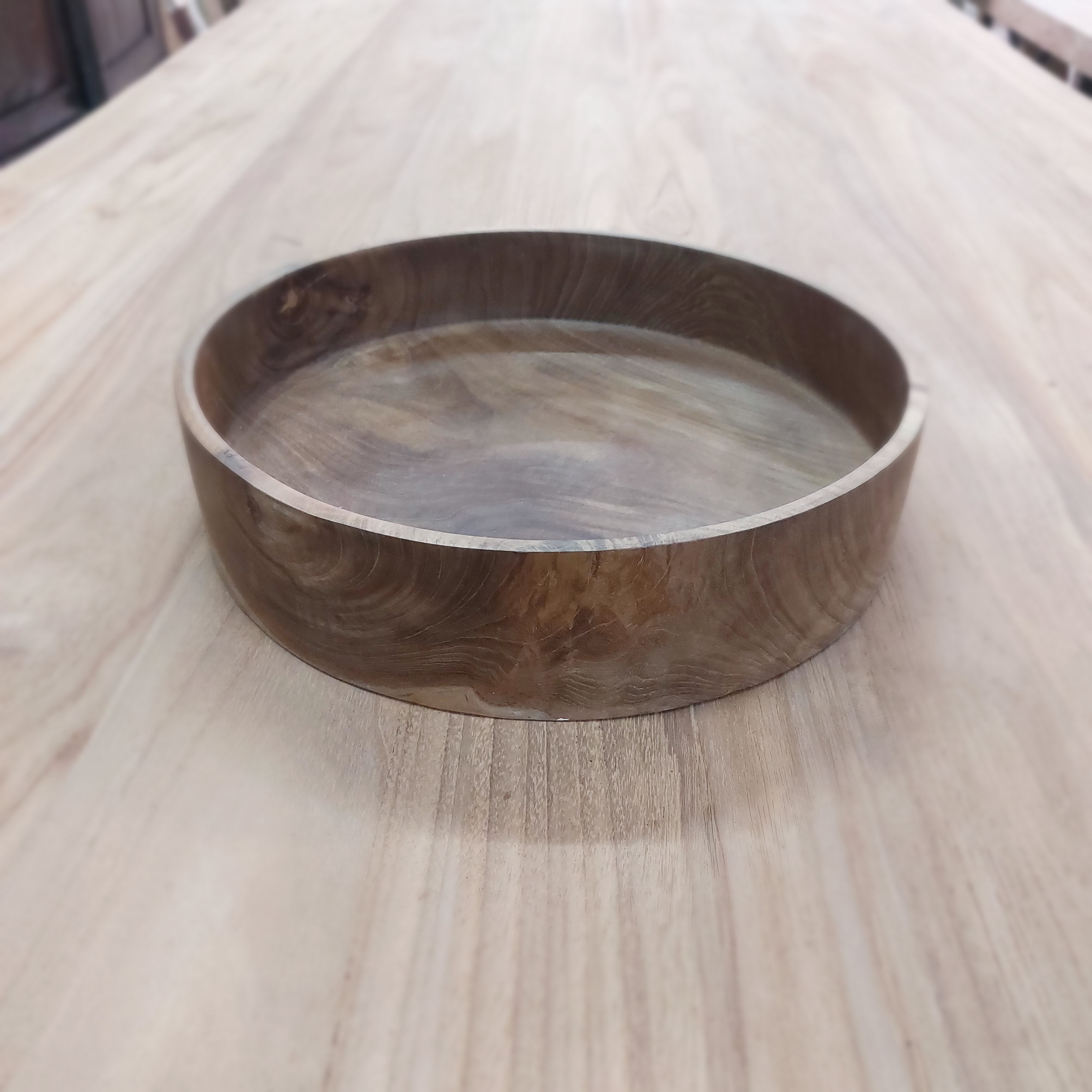 Teak Cylinder Bowl