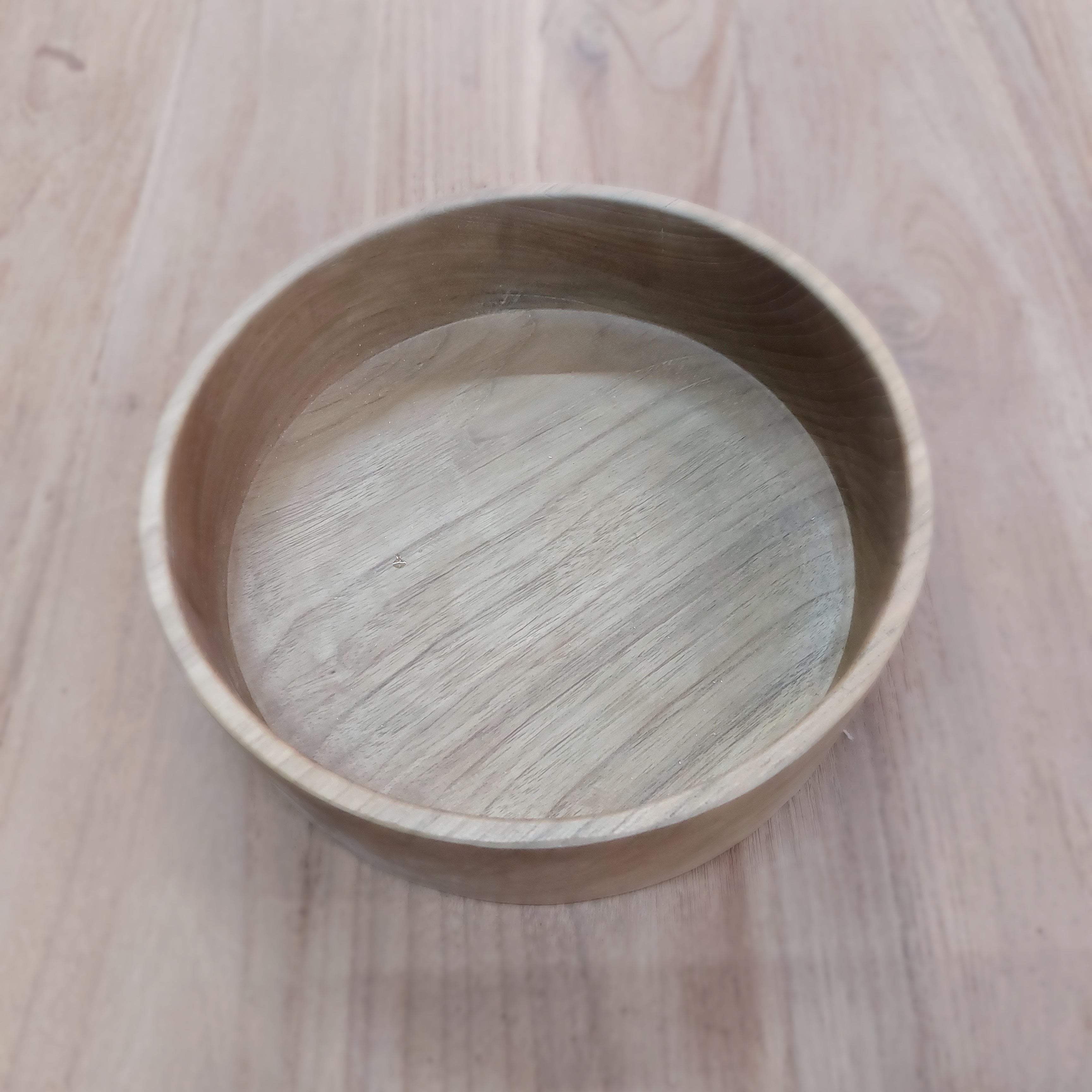 Teak Cylinder Bowl