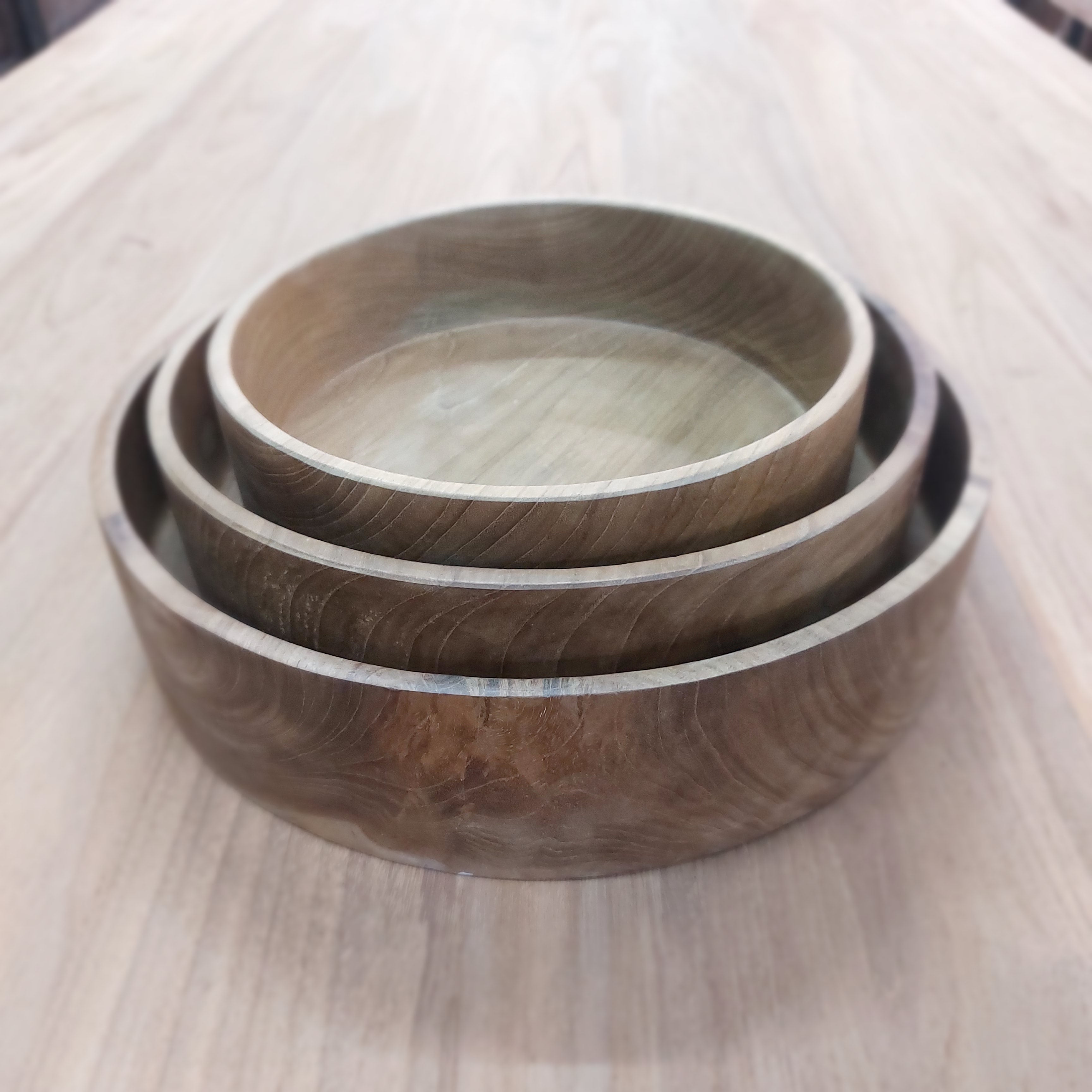 Teak Cylinder Bowl