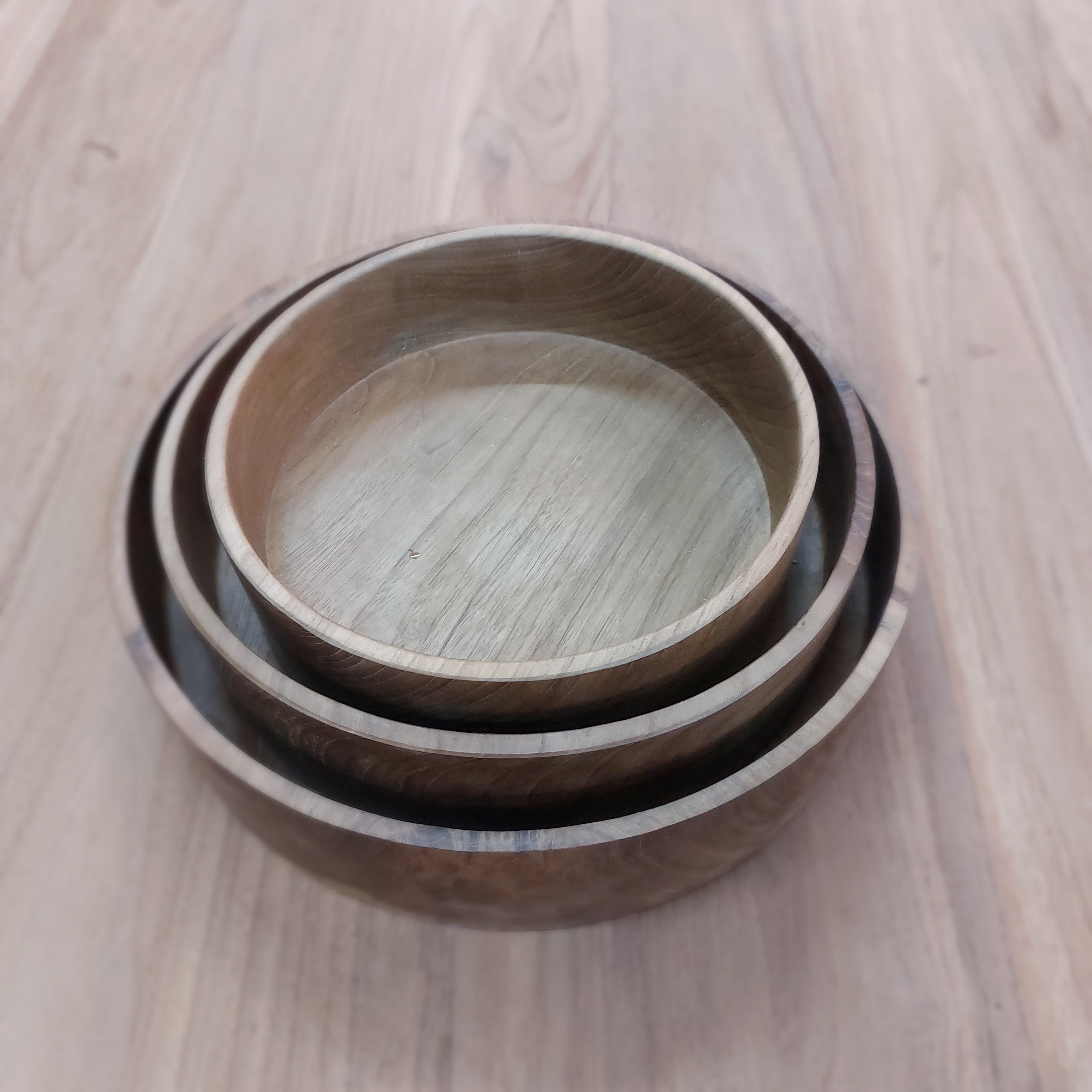 Teak Cylinder Bowl