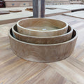 Teak Cylinder Bowls (set of 3)