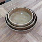 Teak Cylinder Bowls (set of 3)