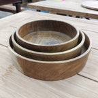 Teak Cylinder Bowls (set of 3)
