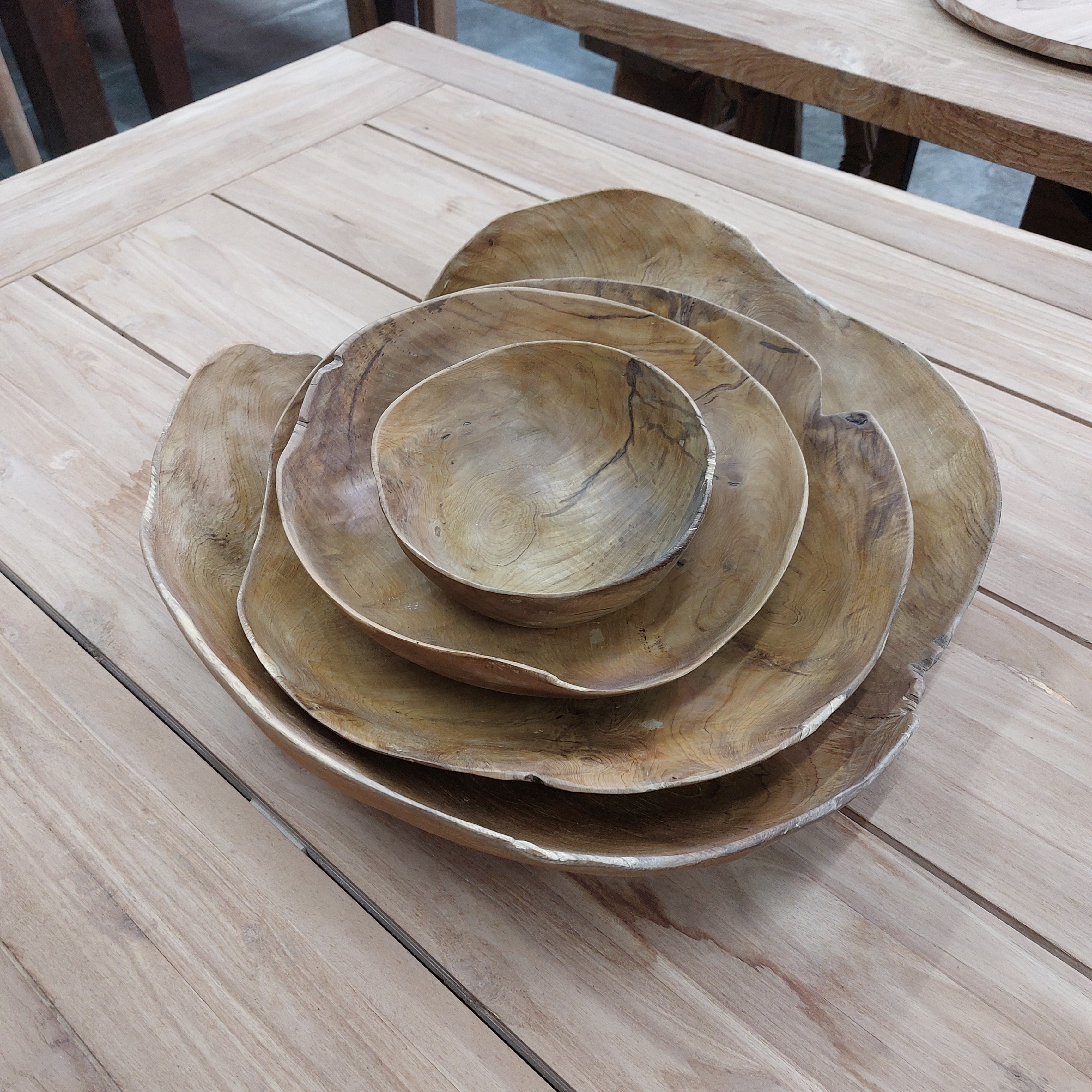Live Edge Teak Bowls (set of 4)