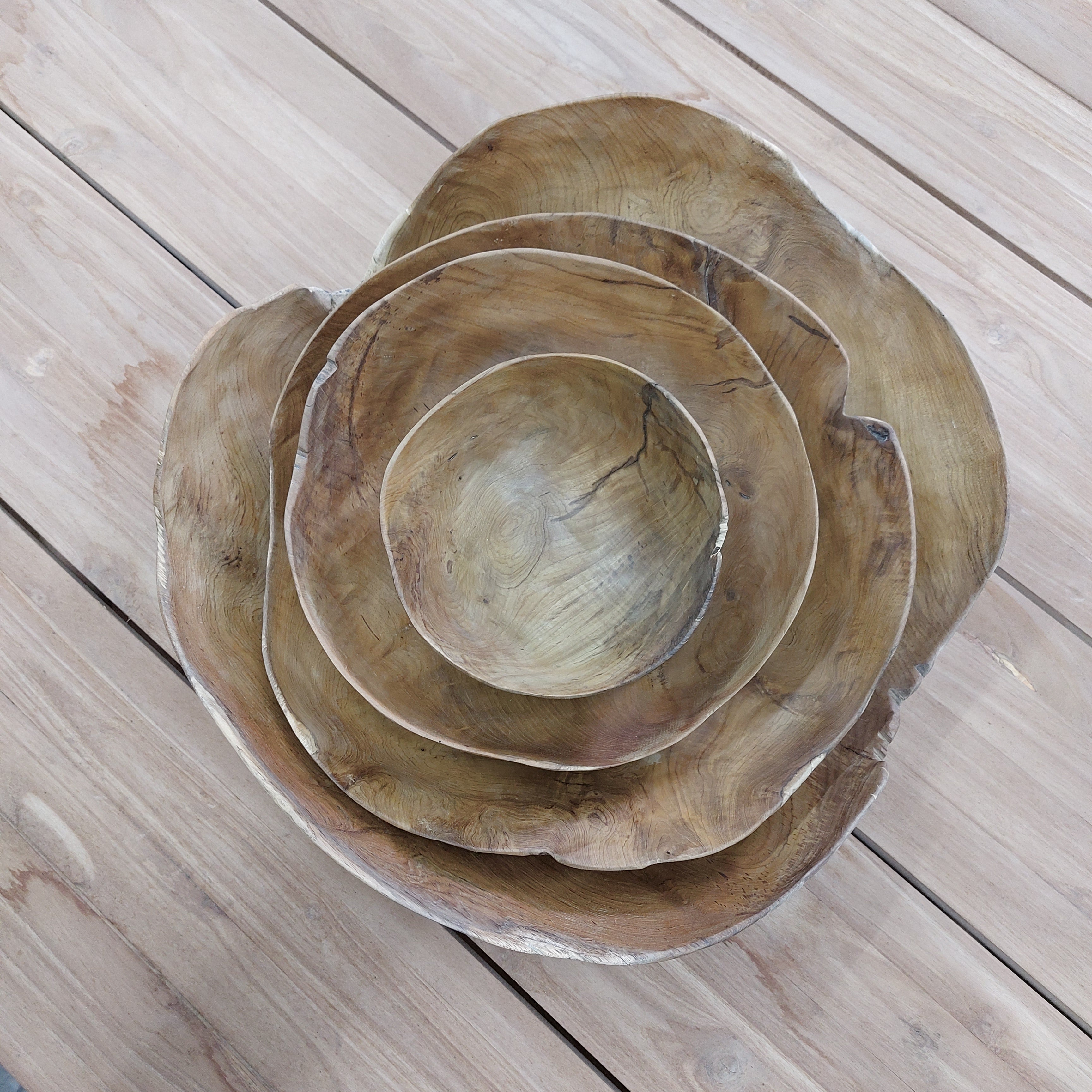 Live Edge Teak Bowls (set of 4)
