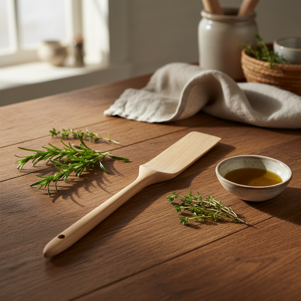 Teak Narrow Spatula #1