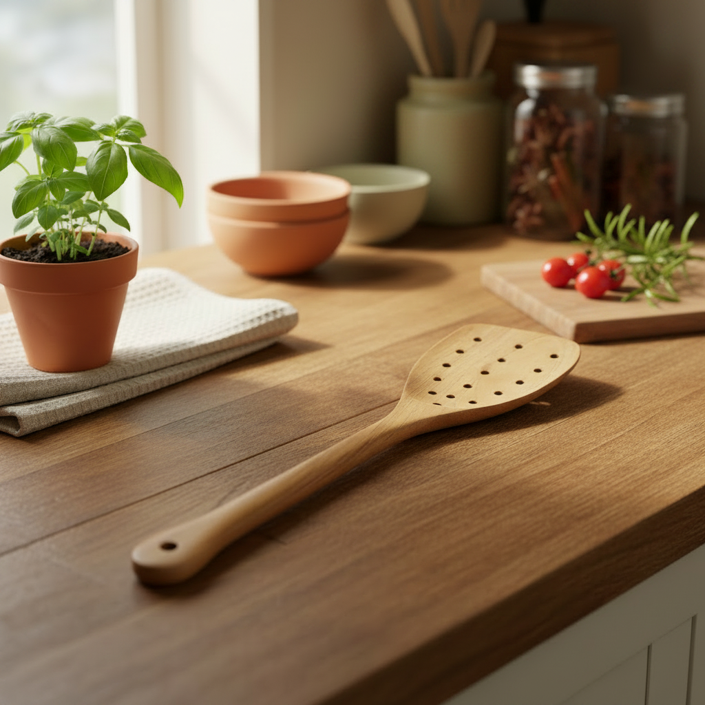 Teak Strainer Spatula #2