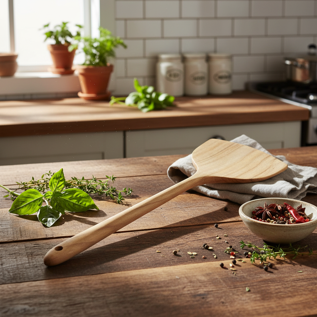 Teak Wide Spatula #1