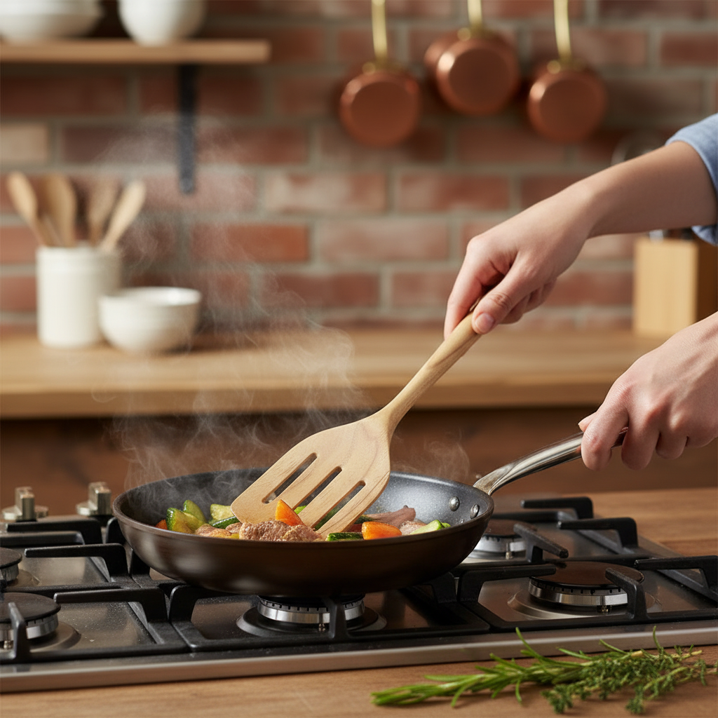 Teak Slotted Spatula #1