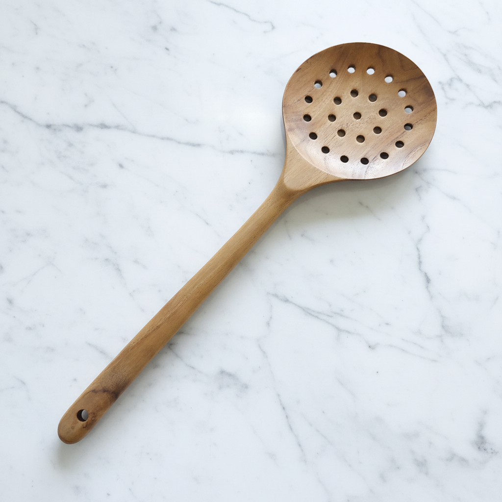 Teak Strainer Spoon