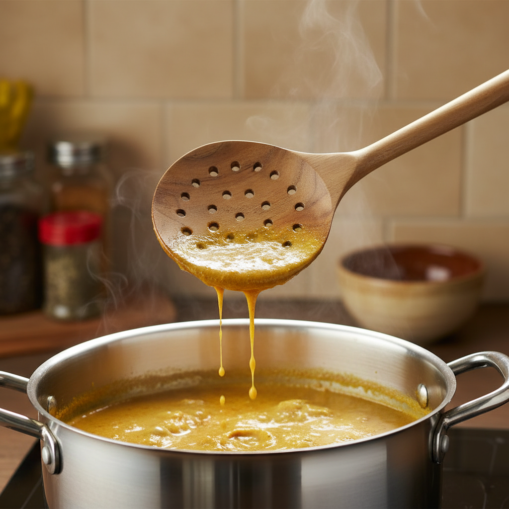 Teak Strainer Spoon