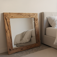 Load image into Gallery viewer, Rustic Teak Mirror 80cm x 80cm - damaged
