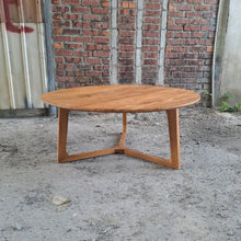 Load image into Gallery viewer, Ramberg Round Coffee Table (rustic/varnished) display unit
