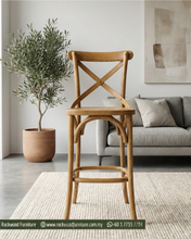 Load image into Gallery viewer, Cross Back Bar Stool (70-75cm)
