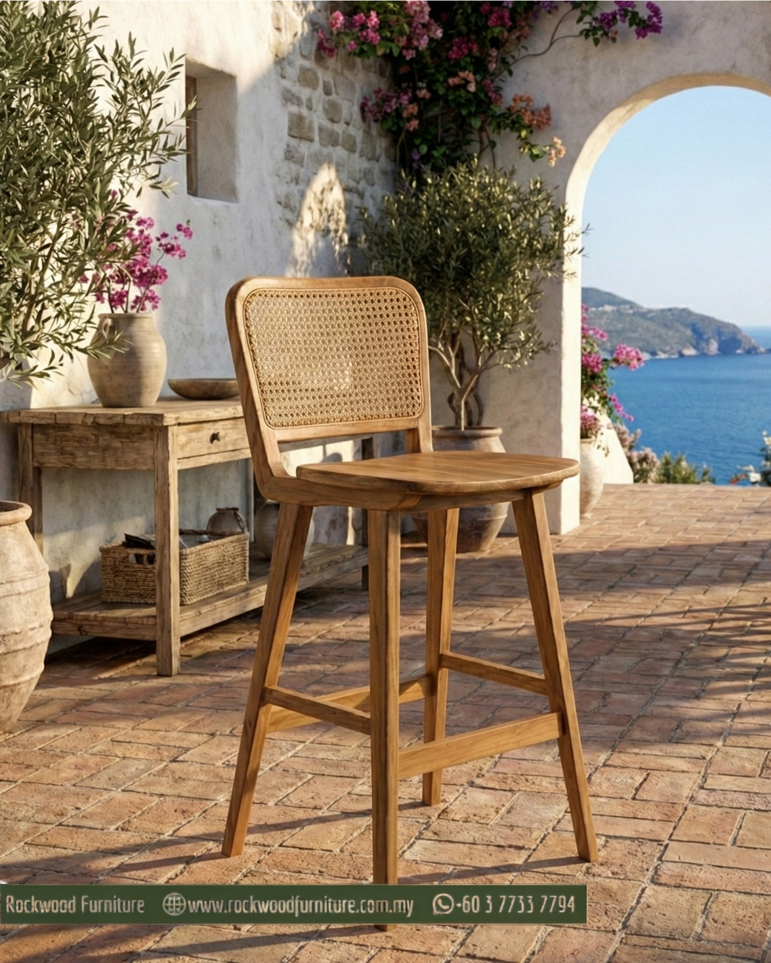 Bingin Low Back Bar Stool (60-75cm)