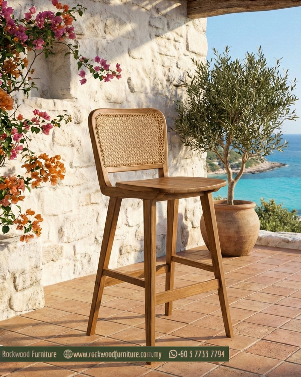 Bingin Low Back Bar Stool (60-75cm)