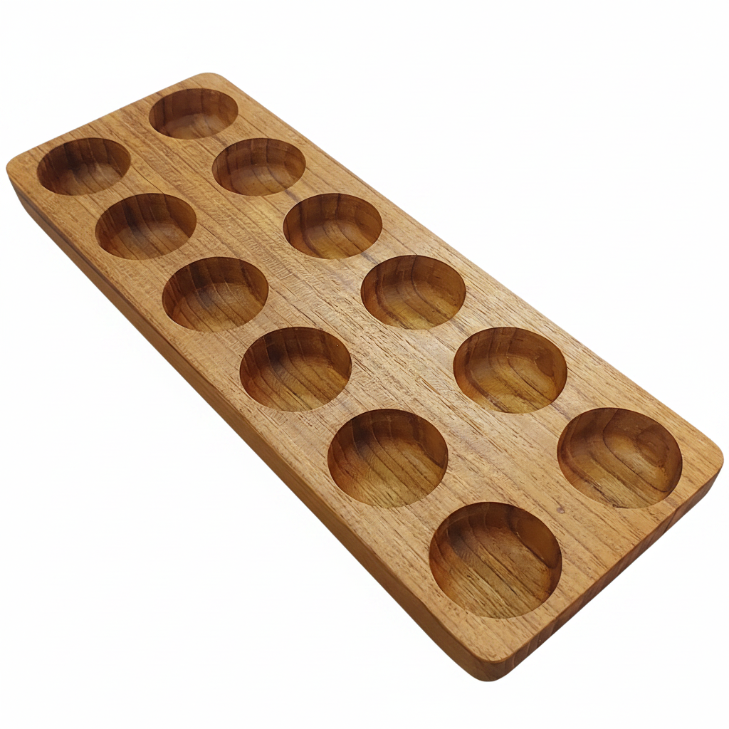 Teak Egg Holder 12pc