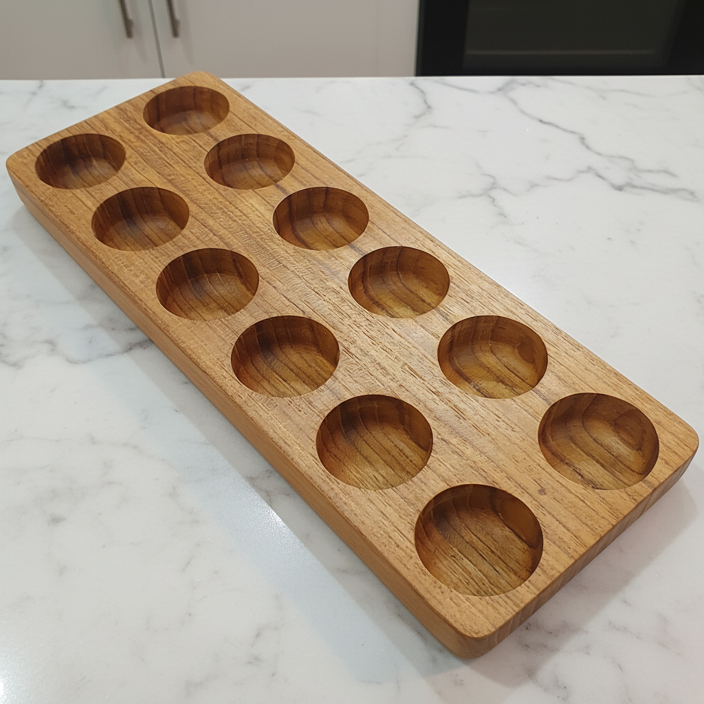 Teak Egg Holder 12pc