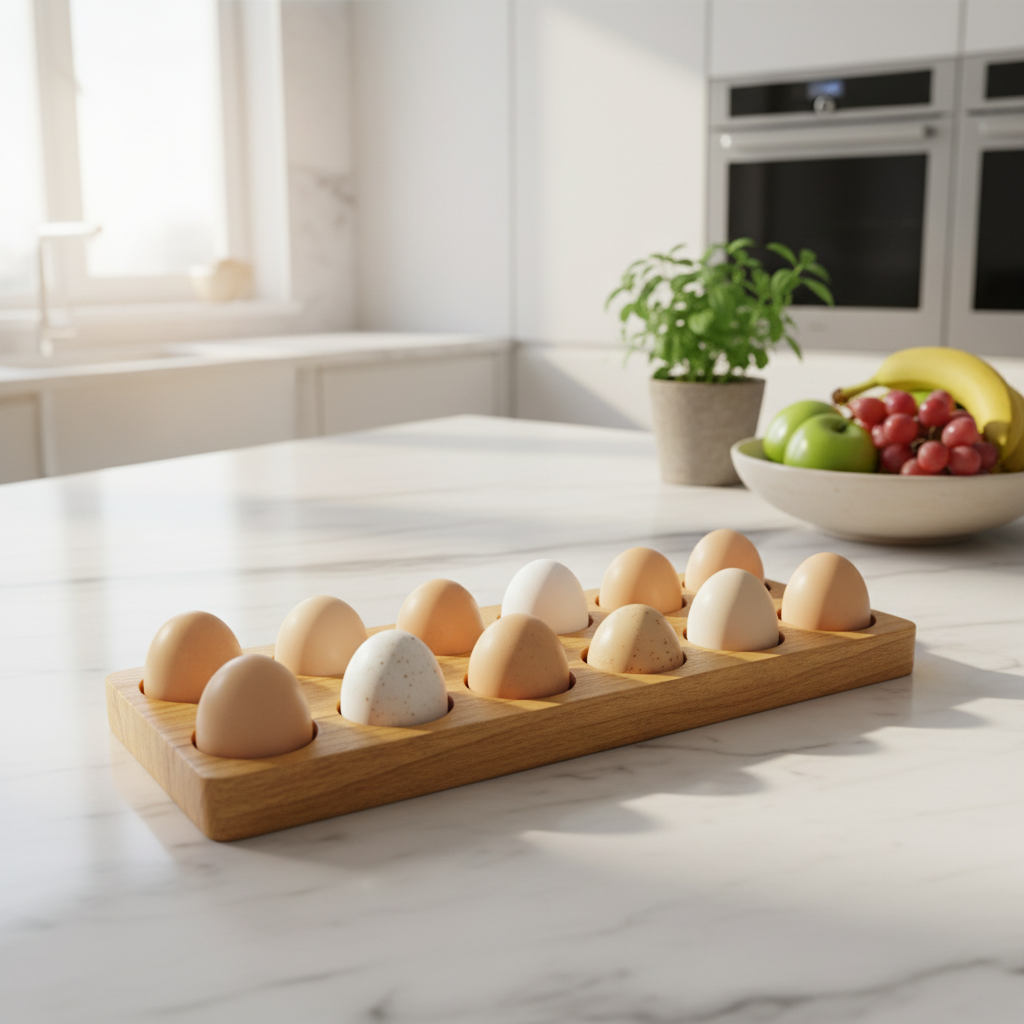 Teak Egg Holder 12pc