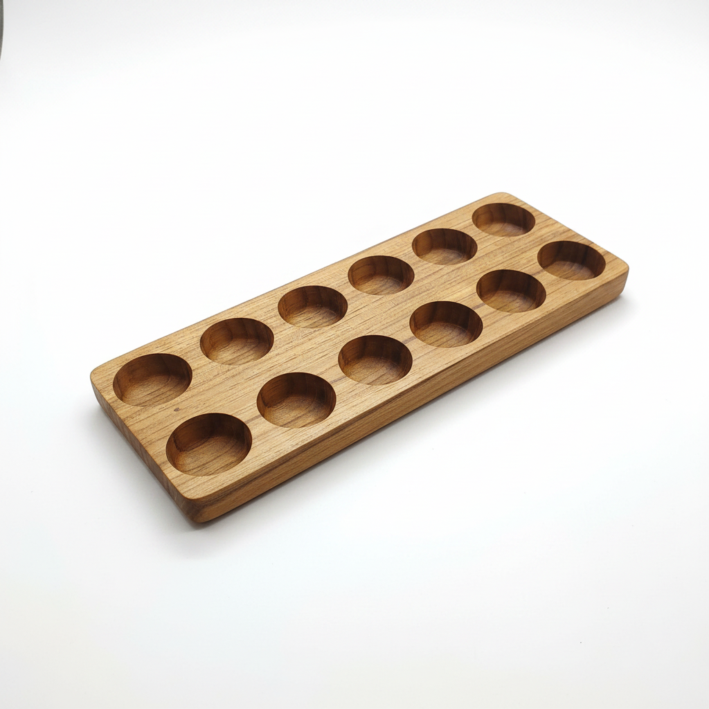 Teak Egg Holder 12pc