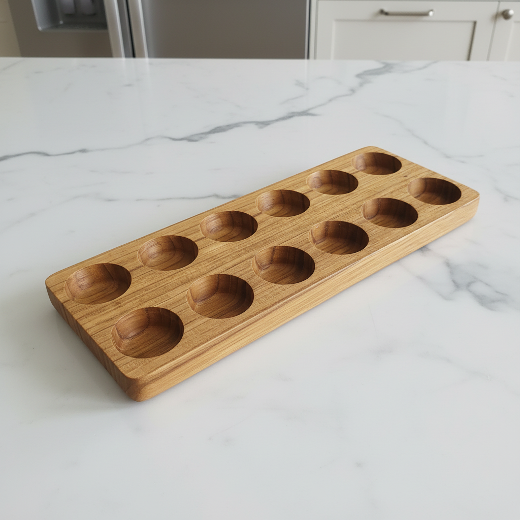 Teak Egg Holder 12pc